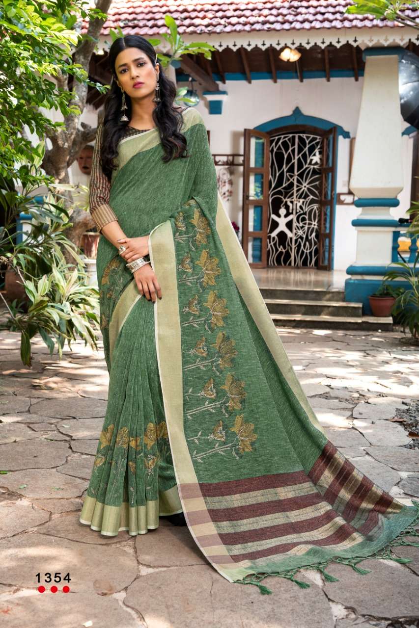 LINEA BY ANGARIKA 1351 TO 1357 SERIES INDIAN TRADITIONAL WEAR COLLECTION BEAUTIFUL STYLISH FANCY COLORFUL PARTY WEAR & OCCASIONAL WEAR LINEN SAREES AT WHOLESALE PRICE