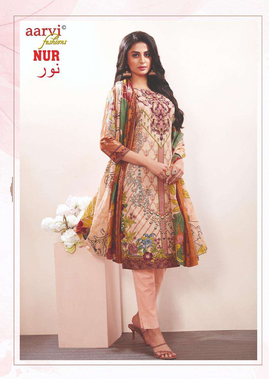 NUR VOL-2 BY AARVI FASHION 2001 TO 2010 SERIES BEAUTIFUL SUITS COLORFUL STYLISH FANCY CASUAL WEAR & ETHNIC WEAR LAWN PRINT DRESSES AT WHOLESALE PRICE