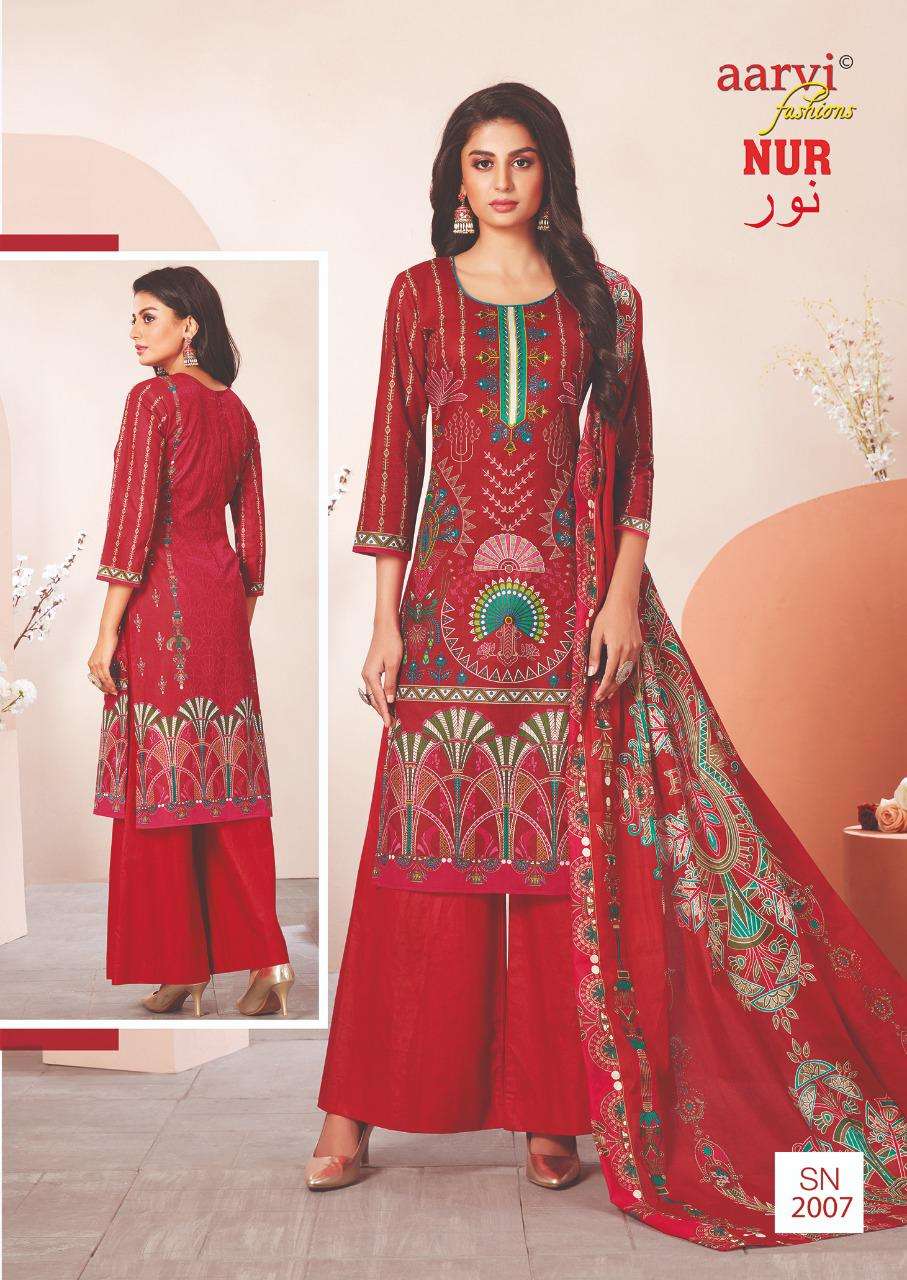 NUR VOL-2 BY AARVI FASHION 2001 TO 2010 SERIES BEAUTIFUL SUITS COLORFUL STYLISH FANCY CASUAL WEAR & ETHNIC WEAR LAWN PRINT DRESSES AT WHOLESALE PRICE