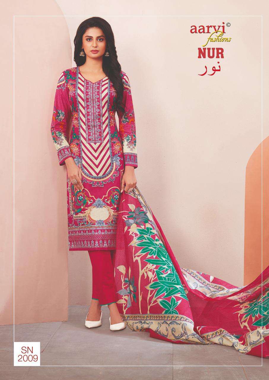 NUR VOL-2 BY AARVI FASHION 2001 TO 2010 SERIES BEAUTIFUL SUITS COLORFUL STYLISH FANCY CASUAL WEAR & ETHNIC WEAR LAWN PRINT DRESSES AT WHOLESALE PRICE