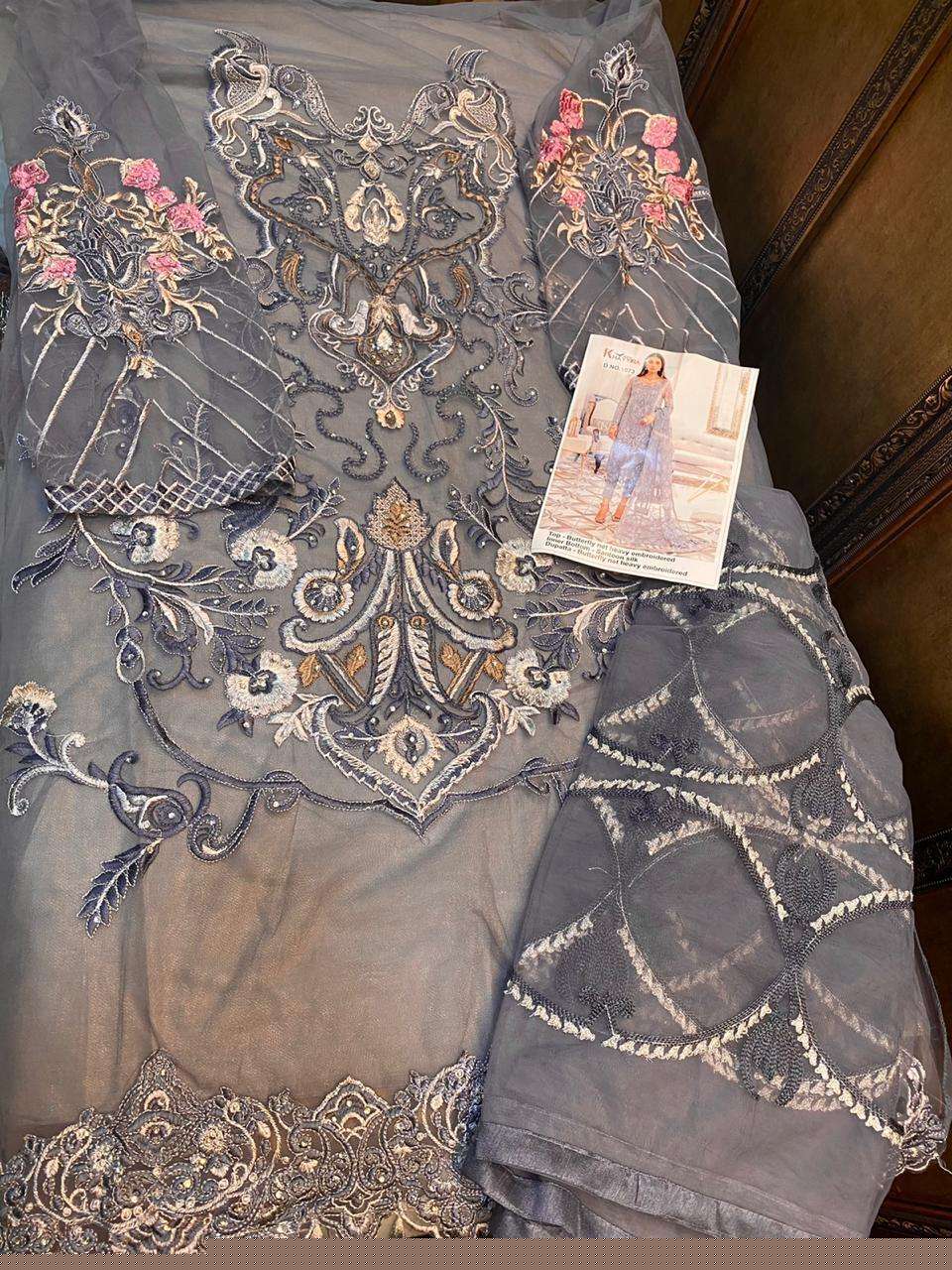 AFROZEH BY KHAYYIRA BEAUTIFUL STYLISH PAKISATNI SUITS FANCY COLORFUL CASUAL WEAR & ETHNIC WEAR & READY TO WEAR HEAVY FAUX GEORGETTE/BUTTERFLY NET WITH EMBROIDERY DRESSES AT WHOLESALE PRICE