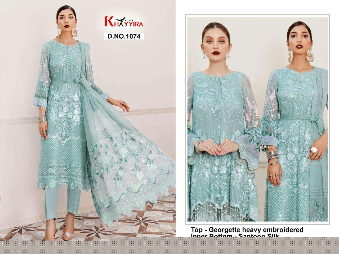 AFROZEH BY KHAYYIRA BEAUTIFUL STYLISH PAKISATNI SUITS FANCY COLORFUL CASUAL WEAR & ETHNIC WEAR & READY TO WEAR HEAVY FAUX GEORGETTE/BUTTERFLY NET WITH EMBROIDERY DRESSES AT WHOLESALE PRICE