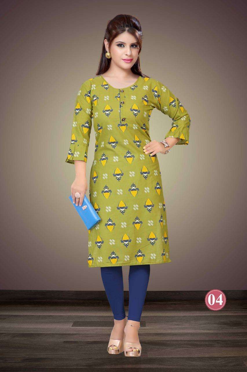 NEHA VOL-13 BY TRENDY 01 TO 04 SERIES DESIGNER STYLISH FANCY COLORFUL BEAUTIFUL PARTY WEAR & ETHNIC WEAR COLLECTION COTTON PRINT KURTIS AT WHOLESALE PRICE