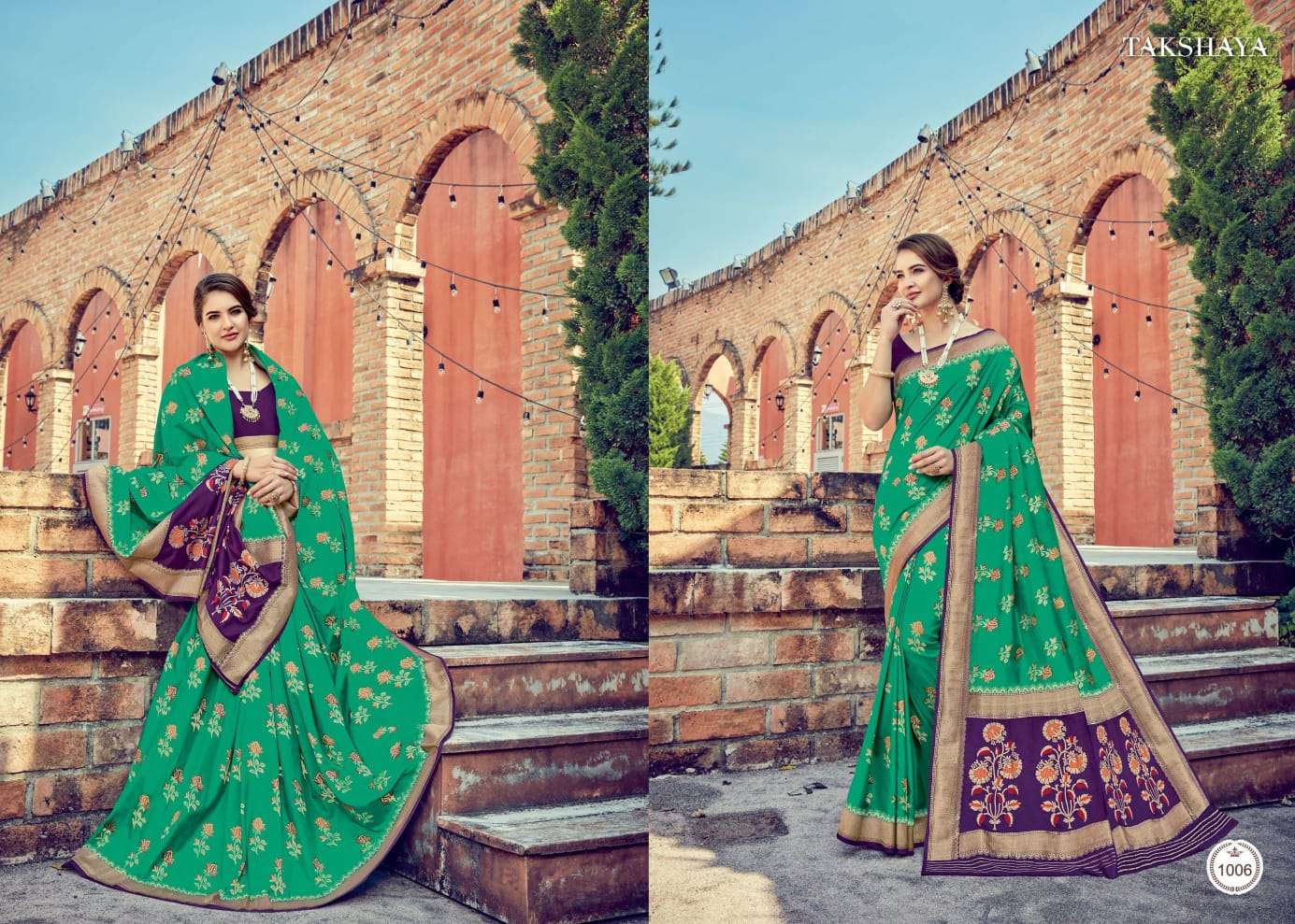 AALOKI BY TAKSHAYA 1001 TO 1006 SERIES INDIAN TRADITIONAL WEAR COLLECTION BEAUTIFUL STYLISH FANCY COLORFUL PARTY WEAR & OCCASIONAL WEAR SILK SAREES AT WHOLESALE PRICE