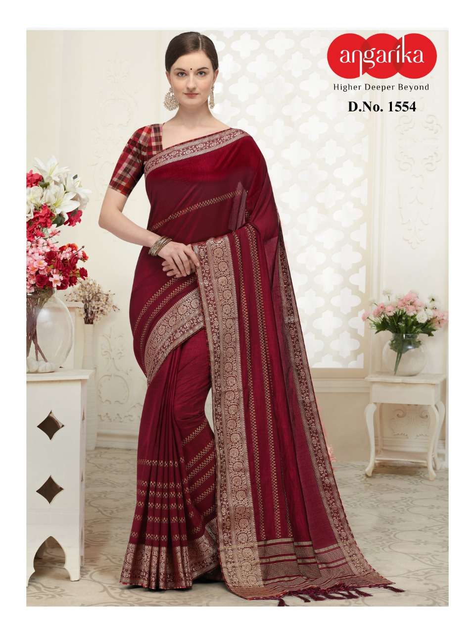 SARAA BY ANGARIKA 1551 TO 1556 SERIES INDIAN TRADITIONAL WEAR COLLECTION BEAUTIFUL STYLISH FANCY COLORFUL PARTY WEAR & OCCASIONAL WEAR ART SILK SAREES AT WHOLESALE PRICE