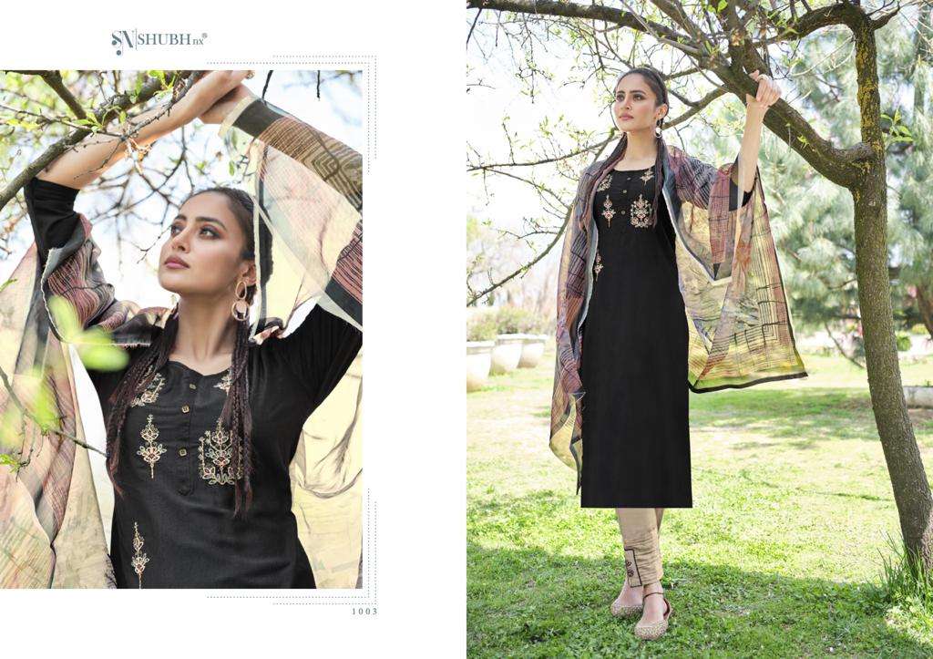 KELLY BY SHUBH NX 1001 TO 1006 SERIES BEAUTIFUL SUITS COLORFUL STYLISH FANCY CASUAL WEAR & ETHNIC WEAR CHINNON EMBROIDERED DRESSES AT WHOLESALE PRICE