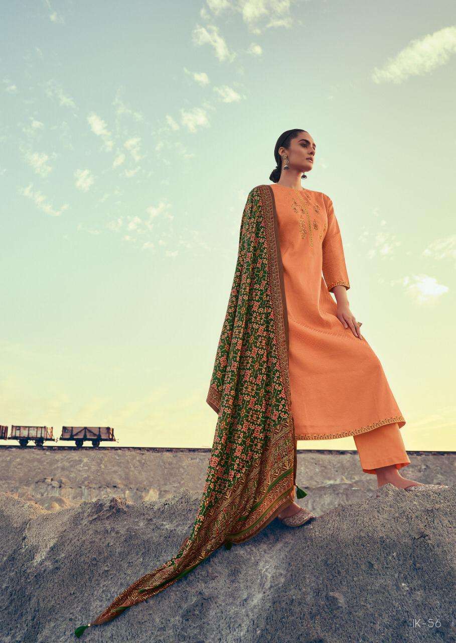 IKAT BY VARSHA FASHION 51 TO 57 SERIES BEAUTIFUL SUITS COLORFUL STYLISH FANCY CASUAL WEAR & ETHNIC WEAR TUSSAR WOVEN EMBROIDERED DRESSES AT WHOLESALE PRICE