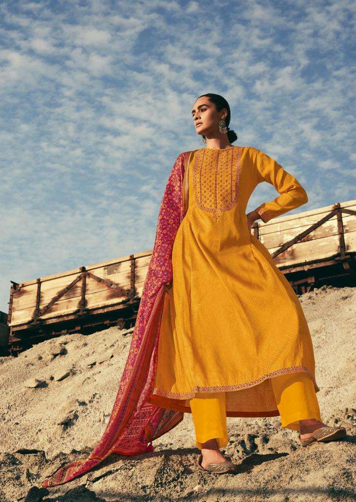IKAT BY VARSHA FASHION 51 TO 57 SERIES BEAUTIFUL SUITS COLORFUL STYLISH FANCY CASUAL WEAR & ETHNIC WEAR TUSSAR WOVEN EMBROIDERED DRESSES AT WHOLESALE PRICE