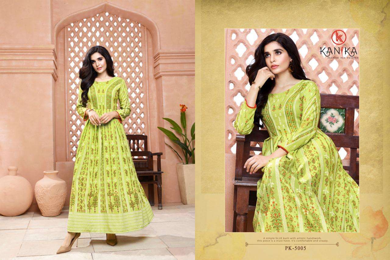 PANKHUDI BY KANIKA 1001 TO 1006 SERIES BEAUTIFUL STYLISH FANCY COLORFUL CASUAL WEAR & ETHNIC WEAR VISCOSE FOIL PRINT GOWNS AT WHOLESALE PRICE