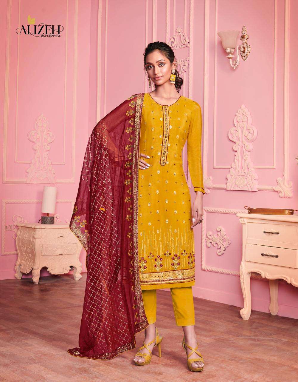 MURAD VOL-3 BY ALIZEH 2014 TO 2017 SERIES BEAUTIFUL SUITS COLORFUL STYLISH FANCY CASUAL WEAR & ETHNIC WEAR ALIZEH GEORGETTE EMBROIDERED DRESSES AT WHOLESALE PRICE