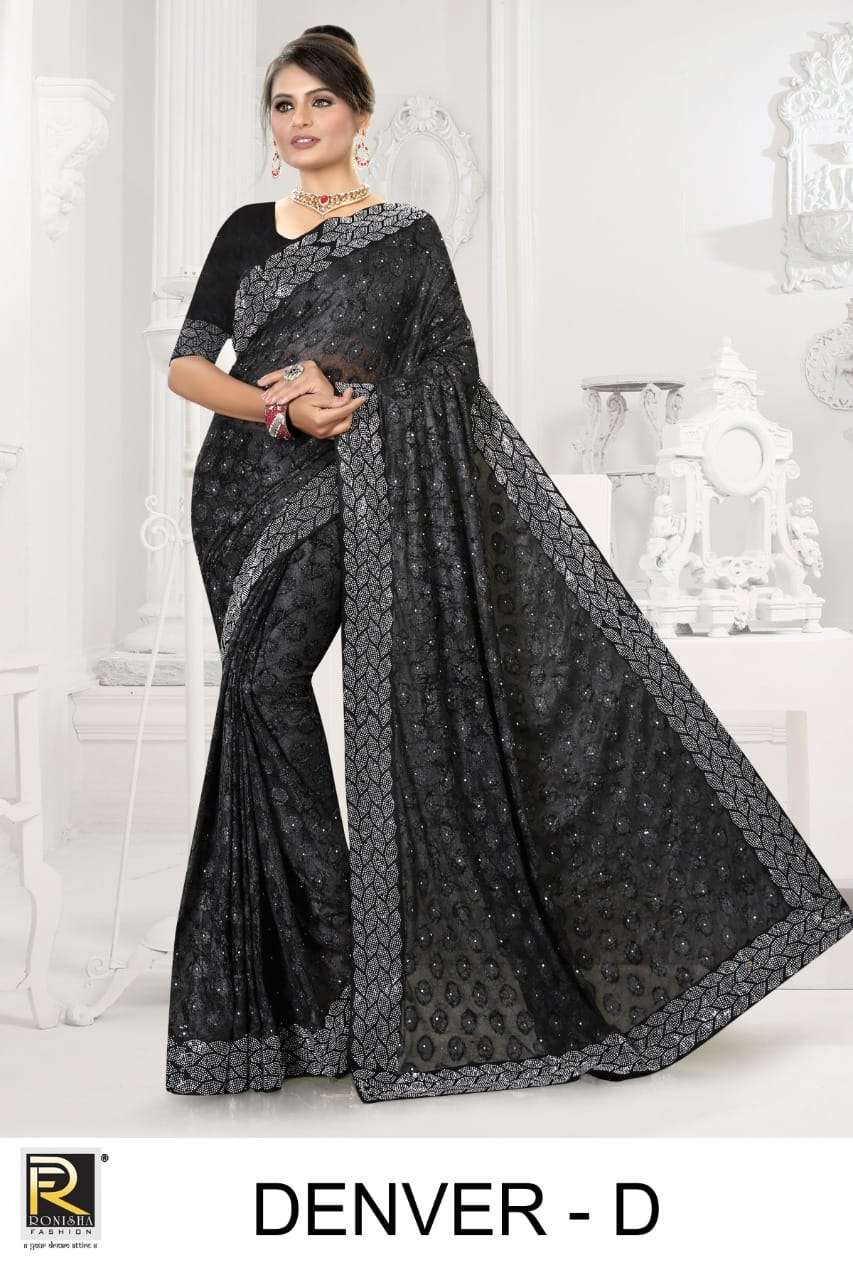 DENVER BY RONISHA FASHION A TO D SERIES INDIAN TRADITIONAL WEAR COLLECTION BEAUTIFUL STYLISH FANCY COLORFUL PARTY WEAR & OCCASIONAL WEAR BRASSO SAREES AT WHOLESALE PRICE