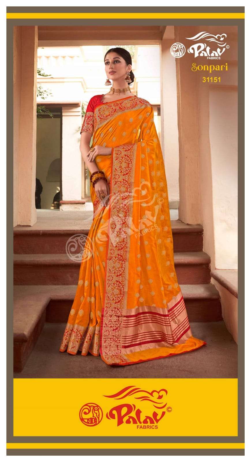 SONPARI BY PALAV 31151 TO 31156 SERIES INDIAN TRADITIONAL WEAR COLLECTION BEAUTIFUL STYLISH FANCY COLORFUL PARTY WEAR & OCCASIONAL WEAR SILK SAREES AT WHOLESALE PRICE