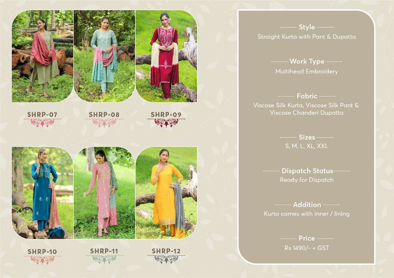 RANGPREET BY SHICHI 07 TO 12 SERIES BEAUTIFUL SUITS COLORFUL STYLISH FANCY CASUAL WEAR & ETHNIC WEAR VISCOSE SILK EMBROIDERED DRESSES AT WHOLESALE PRICE