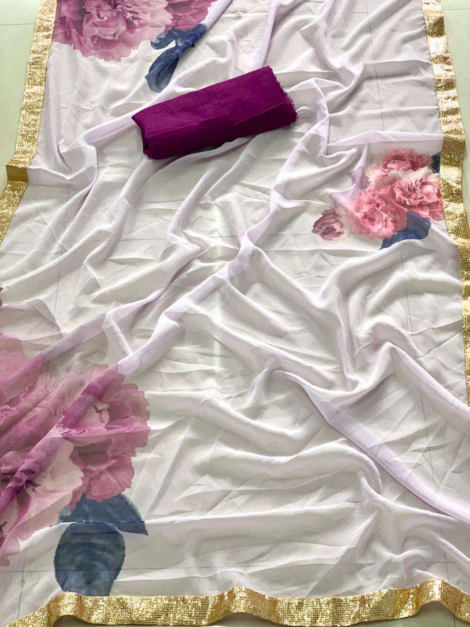 FLORIDA BY INDO VASTRA INDIAN TRADITIONAL WEAR COLLECTION BEAUTIFUL STYLISH FANCY COLORFUL PARTY WEAR & OCCASIONAL WEAR GEORGETTE DIGITAL PRINT SAREES AT WHOLESALE PRICE