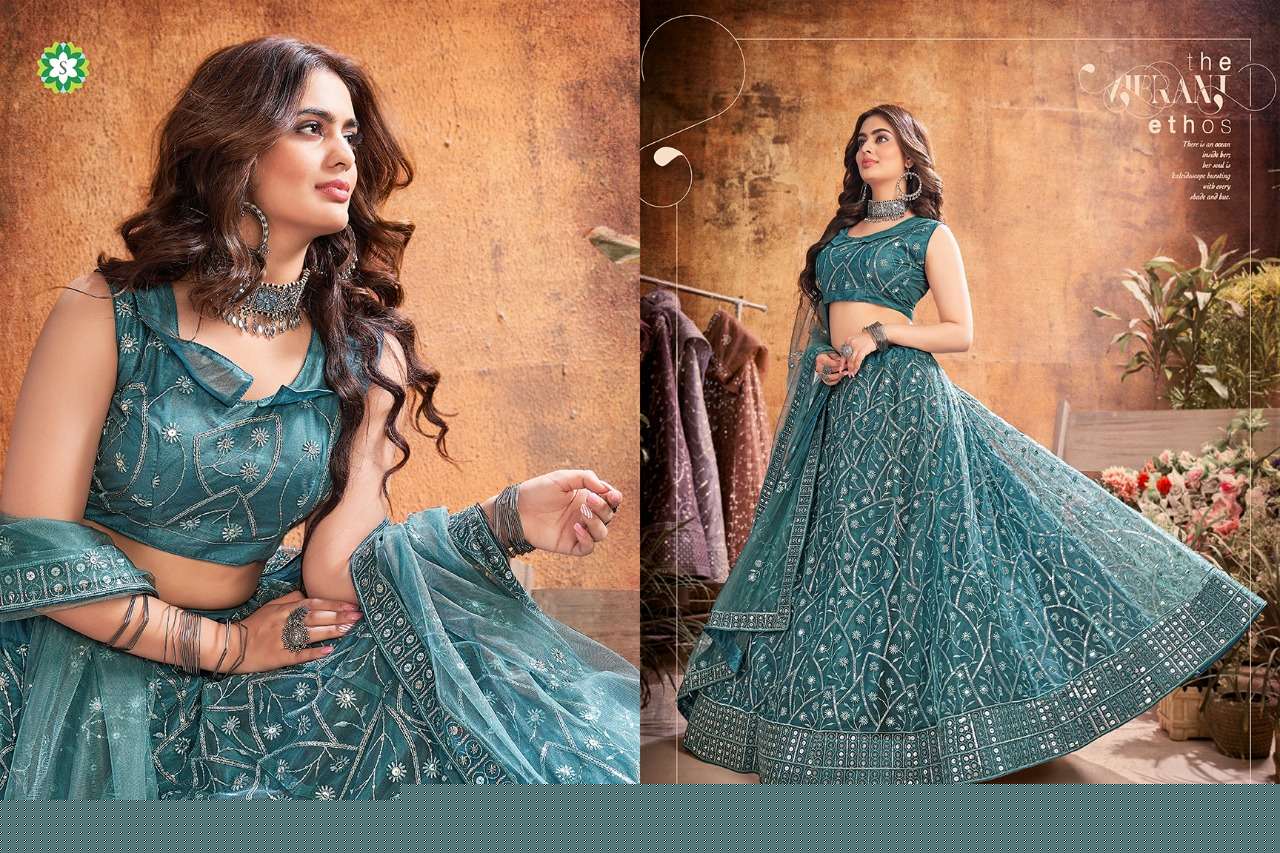 NIVA BY SHEE STAR 1080 TO 1084 SERIES BEAUTIFUL COLORFUL FANCY WEDDING COLLECTION OCCASIONAL WEAR & PARTY WEAR SOFT NET LEHENGAS AT WHOLESALE PRICE