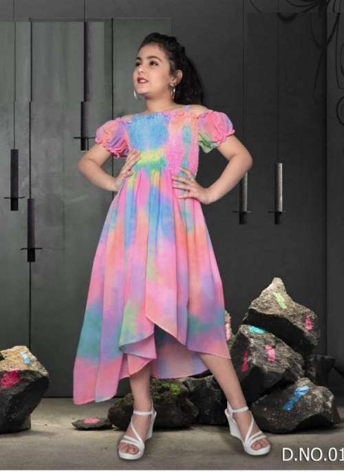 GINNI BY FASHID WHOLESALE 01 TO 06 SERIES DESIGNER BEAUTIFUL STYLISH FANCY COLORFUL PARTY WEAR & OCCASIONAL WEAR GEORGETTE KIDS GOWNS AT WHOLESALE PRICE