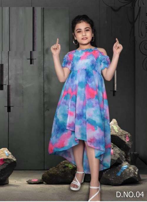GINNI BY FASHID WHOLESALE 01 TO 06 SERIES DESIGNER BEAUTIFUL STYLISH FANCY COLORFUL PARTY WEAR & OCCASIONAL WEAR GEORGETTE KIDS GOWNS AT WHOLESALE PRICE