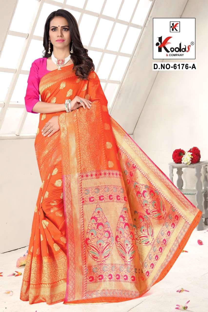 ATRANGI-6176 BY SITKA 6176-A TO 6176-F SERIES INDIAN TRADITIONAL WEAR COLLECTION BEAUTIFUL STYLISH FANCY COLORFUL PARTY WEAR & OCCASIONAL WEAR SILK SAREES AT WHOLESALE PRICE