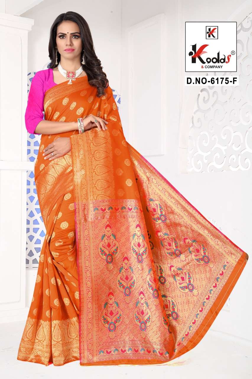 ATRANGI-6175 BY SITKA 6175-A TO 6175-F SERIES INDIAN TRADITIONAL WEAR COLLECTION BEAUTIFUL STYLISH FANCY COLORFUL PARTY WEAR & OCCASIONAL WEAR SILK SAREES AT WHOLESALE PRICE