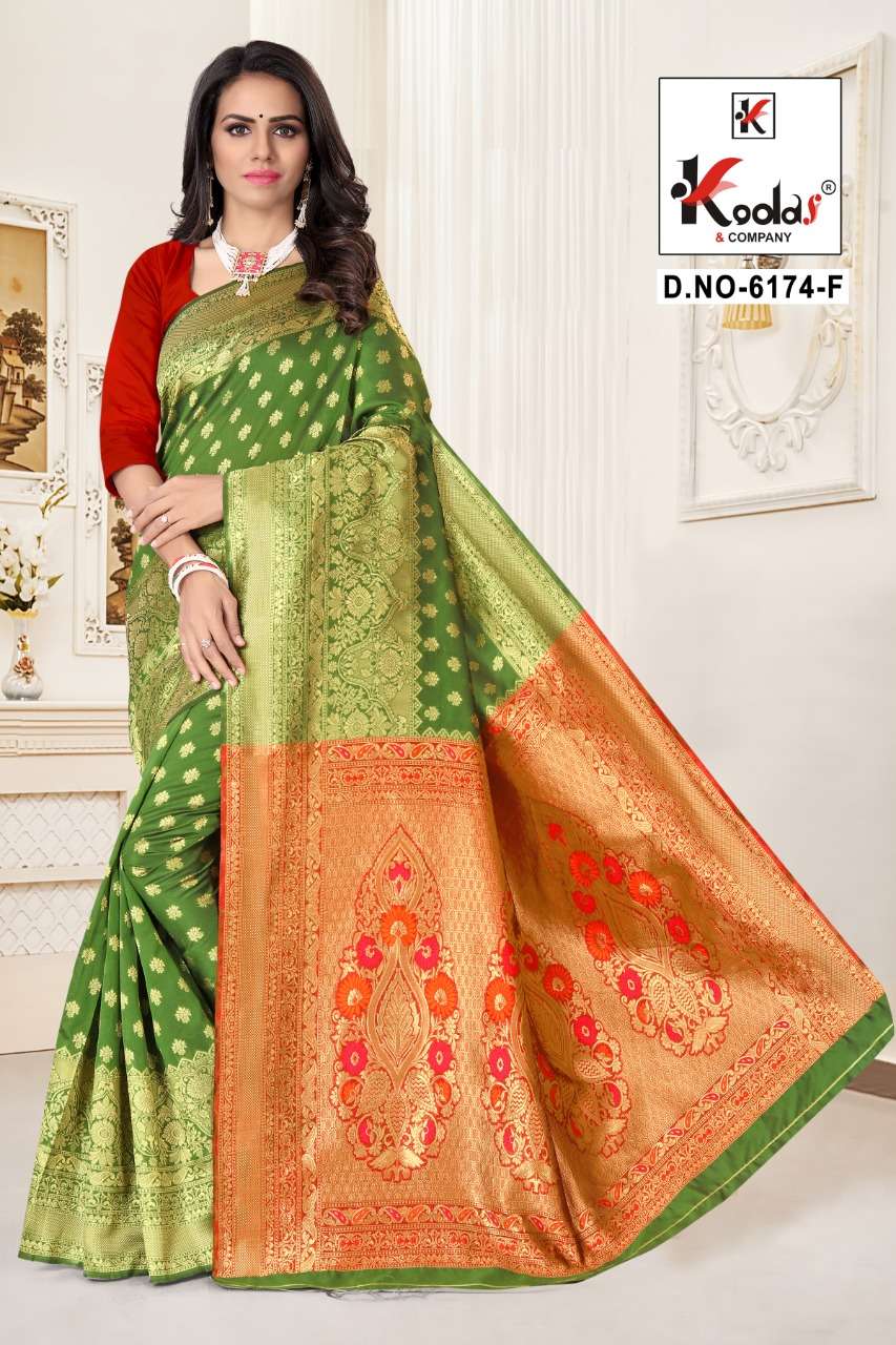 ATRANGI-6174 BY SITKA 6174-A TO 6174-F SERIES INDIAN TRADITIONAL WEAR COLLECTION BEAUTIFUL STYLISH FANCY COLORFUL PARTY WEAR & OCCASIONAL WEAR SILK SAREES AT WHOLESALE PRICE
