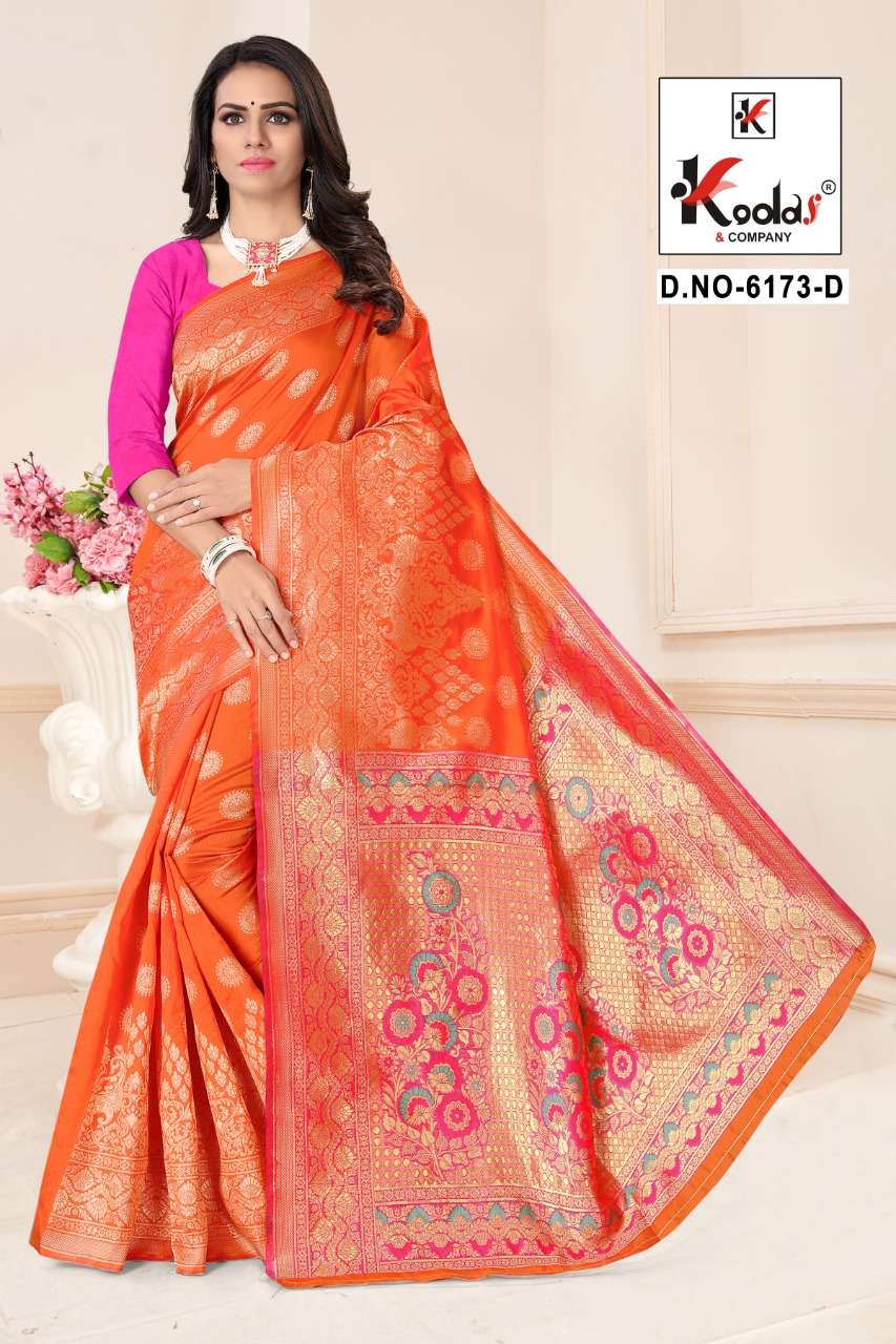 ATRANGI-6173 BY SITKA 6173-A TO 6173-F SERIES INDIAN TRADITIONAL WEAR COLLECTION BEAUTIFUL STYLISH FANCY COLORFUL PARTY WEAR & OCCASIONAL WEAR SILK SAREES AT WHOLESALE PRICE