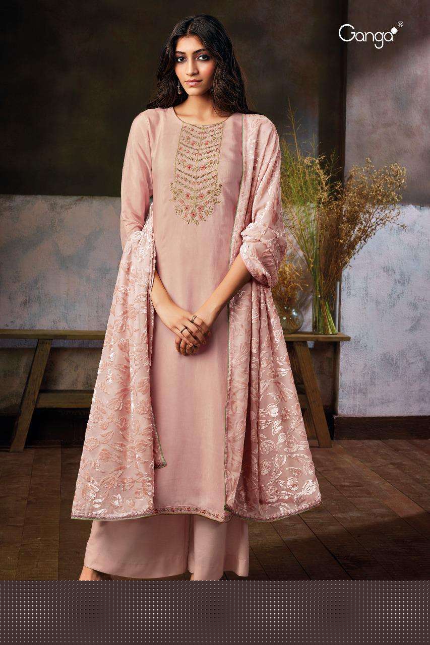 ZURI-291 BY GANGA FASHION 291-A TO 291-D SERIES DESIGNER SUITS STYLISH DESIGNER COLORFUL FANCY BEAUTIFUL PARTY WEAR & ETHNIC WEAR PURE SILK EMBROIDERED DRESSES AT WHOLESALE PRICE