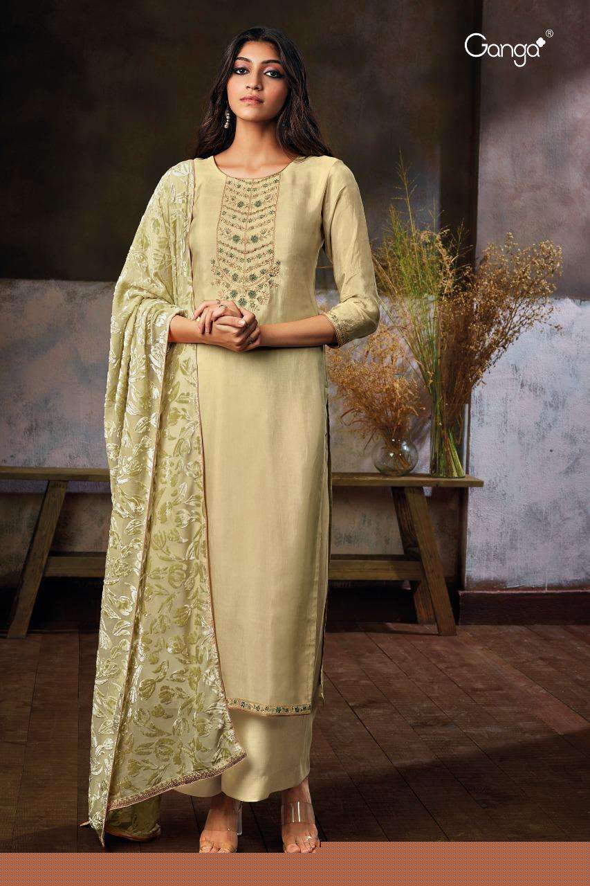 ZURI-291 BY GANGA FASHION 291-A TO 291-D SERIES DESIGNER SUITS STYLISH DESIGNER COLORFUL FANCY BEAUTIFUL PARTY WEAR & ETHNIC WEAR PURE SILK EMBROIDERED DRESSES AT WHOLESALE PRICE