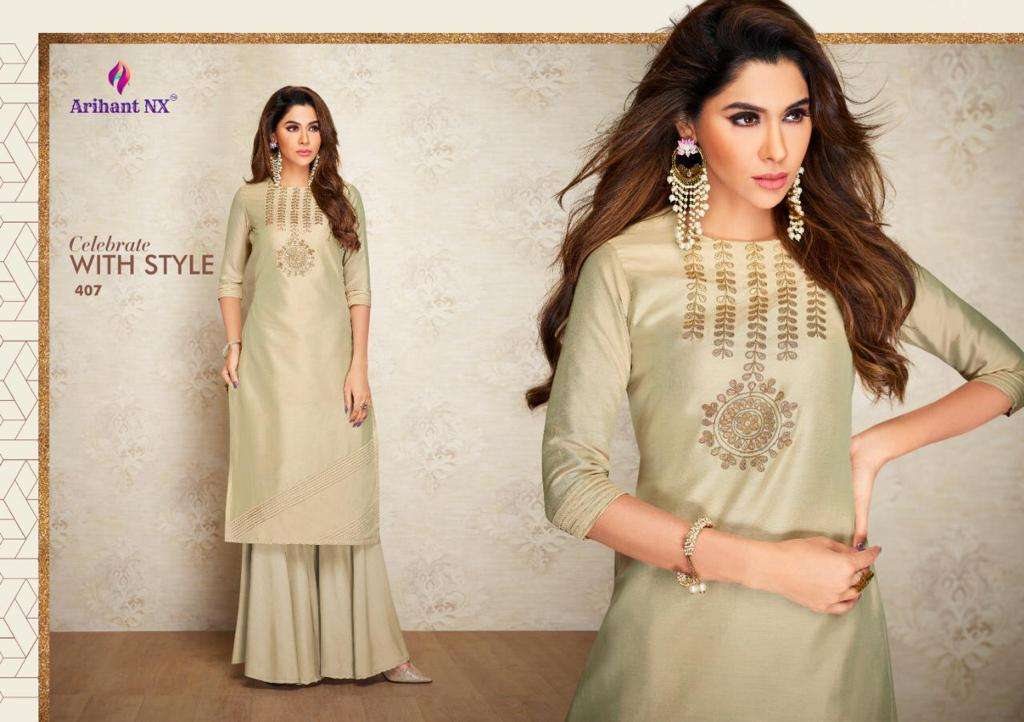 NAZZ NX BY ARIHANT NX BEAUTIFUL STYLISH FANCY COLORFUL CASUAL WEAR & ETHNIC WEAR & READY TO WEAR PURE VISCOSE SILK KURTIS AT WHOLESALE PRICE