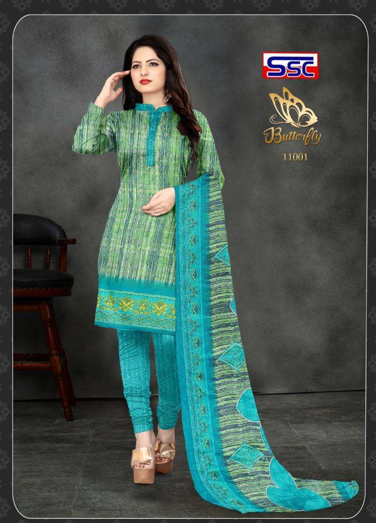 BUTTERFLY BY SHREE SHANTI CREATION 11001 TO 11012 SERIES BEAUTIFUL SUITS COLORFUL STYLISH FANCY CASUAL WEAR & ETHNIC WEAR MICRO PRINT DRESSES AT WHOLESALE PRICE