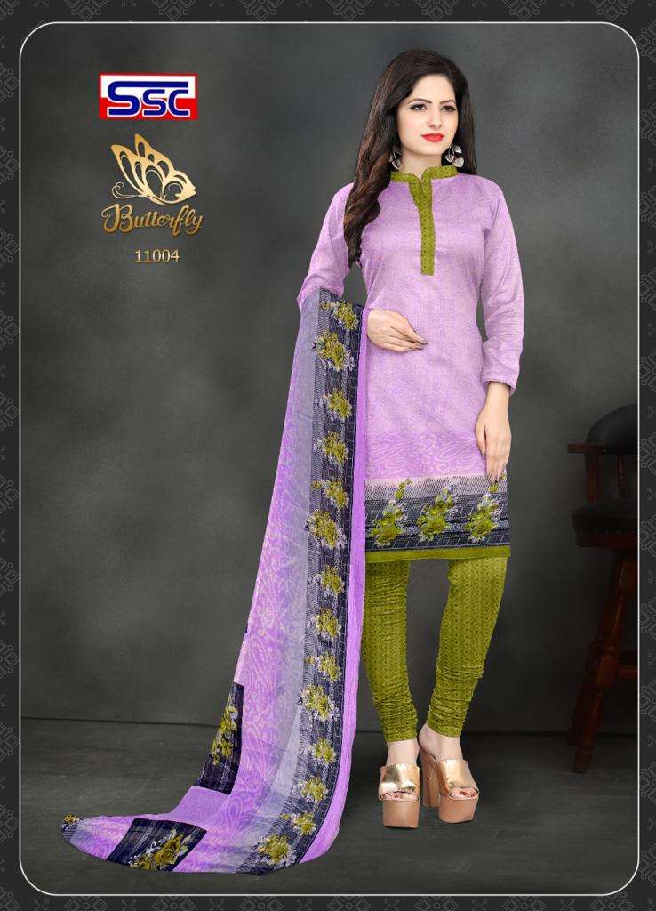 BUTTERFLY BY SHREE SHANTI CREATION 11001 TO 11012 SERIES BEAUTIFUL SUITS COLORFUL STYLISH FANCY CASUAL WEAR & ETHNIC WEAR MICRO PRINT DRESSES AT WHOLESALE PRICE