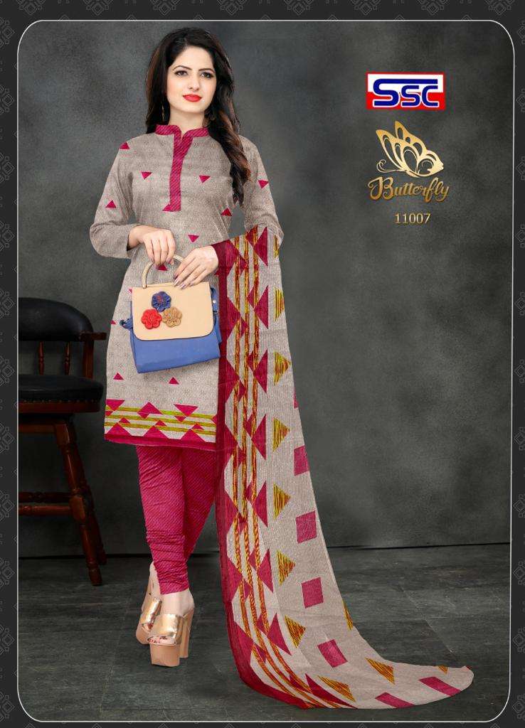 BUTTERFLY BY SHREE SHANTI CREATION 11001 TO 11012 SERIES BEAUTIFUL SUITS COLORFUL STYLISH FANCY CASUAL WEAR & ETHNIC WEAR MICRO PRINT DRESSES AT WHOLESALE PRICE