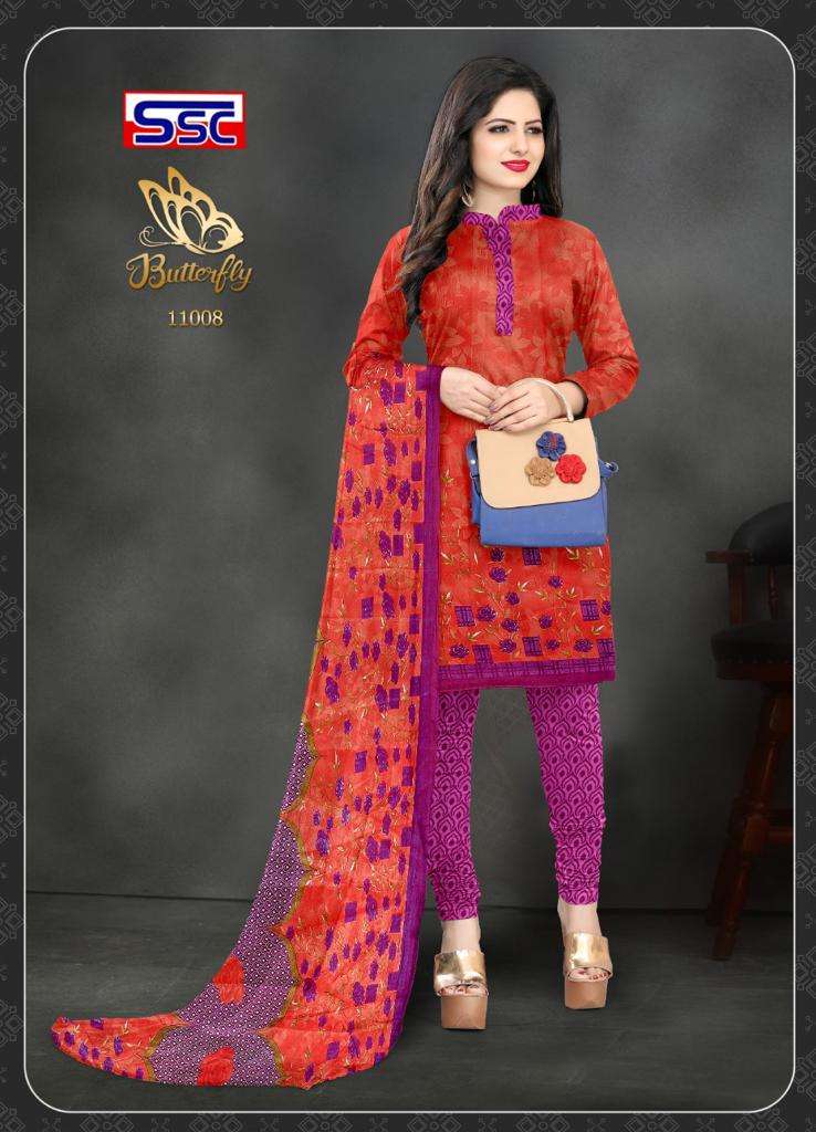 BUTTERFLY BY SHREE SHANTI CREATION 11001 TO 11012 SERIES BEAUTIFUL SUITS COLORFUL STYLISH FANCY CASUAL WEAR & ETHNIC WEAR MICRO PRINT DRESSES AT WHOLESALE PRICE