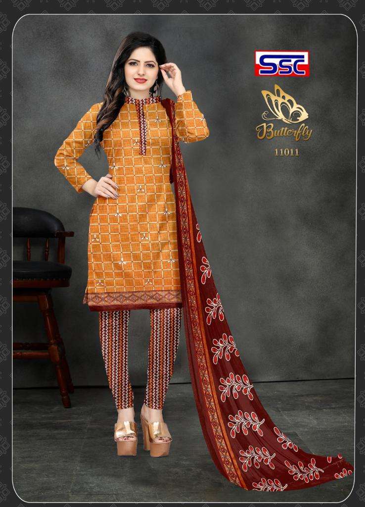 BUTTERFLY BY SHREE SHANTI CREATION 11001 TO 11012 SERIES BEAUTIFUL SUITS COLORFUL STYLISH FANCY CASUAL WEAR & ETHNIC WEAR MICRO PRINT DRESSES AT WHOLESALE PRICE