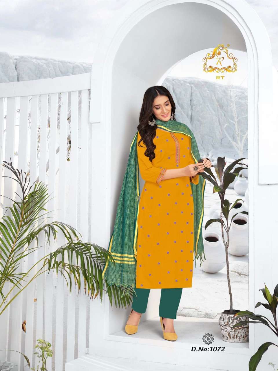 NARI VOL-12 BY RT 1072 TO 1077 SERIES DESIGNER STYLISH FANCY COLORFUL BEAUTIFUL PARTY WEAR & ETHNIC WEAR COLLECTION RAYON SLUB KURTIS WITH DUPATTA AT WHOLESALE PRICE