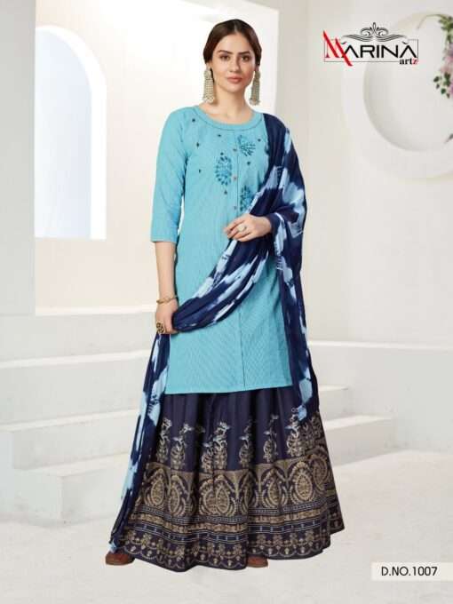 FASHION LABEL VOL-1 BY MARINA ARTS 1001 TO 1008 SERIES BEAUTIFUL SUITS COLORFUL STYLISH FANCY CASUAL WEAR & ETHNIC WEAR HEAVY HANDLOOM COTTON DRESSES AT WHOLESALE PRICE