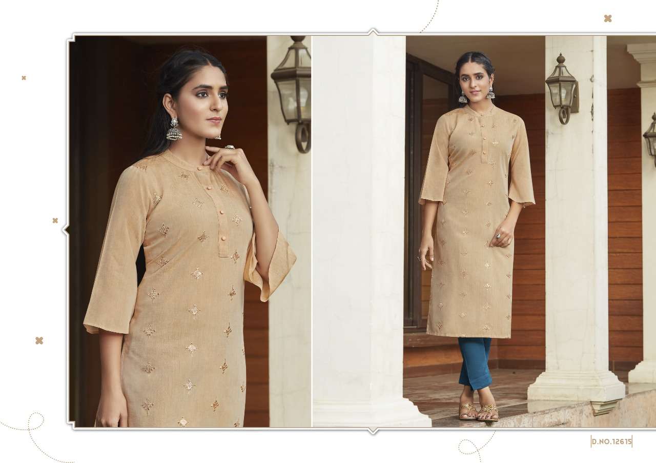 LADLEE BY KIVI 12611 TO 12616 SERIES DESIGNER STYLISH FANCY COLORFUL BEAUTIFUL PARTY WEAR & ETHNIC WEAR COLLECTION RAYON EMBROIDERY KURTIS AT WHOLESALE PRICE