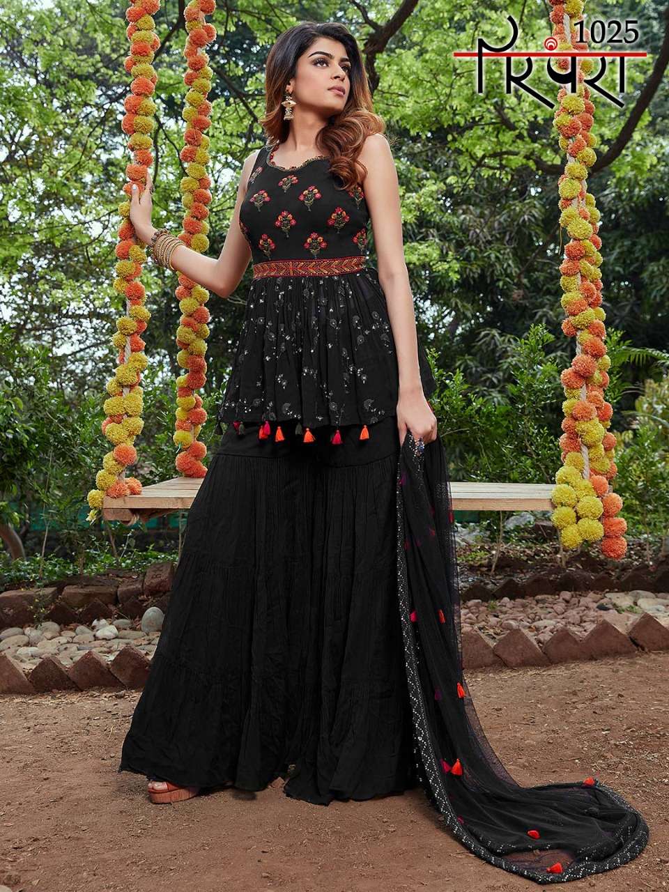 PARAMPRA VOL-6 BY PARAMPRA 1025 TO 1029 SERIES DESIGNER STYLISH FANCY COLORFUL BEAUTIFUL PARTY WEAR & ETHNIC WEAR COLLECTION GEORGETTE EMBROIDERED DRESSES AT WHOLESALE PRICE