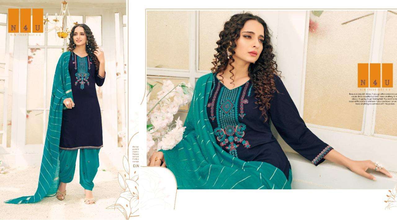 PATIYALA BY N4U 2138 TO 2141 SERIES BEAUTIFUL PATIYALA SUITS STYLISH FANCY COLORFUL PARTY WEAR & OCCASIONAL WEAR VISCOSE RAYON SLUB EMBROIDERED DRESSES AT WHOLESALE PRICE