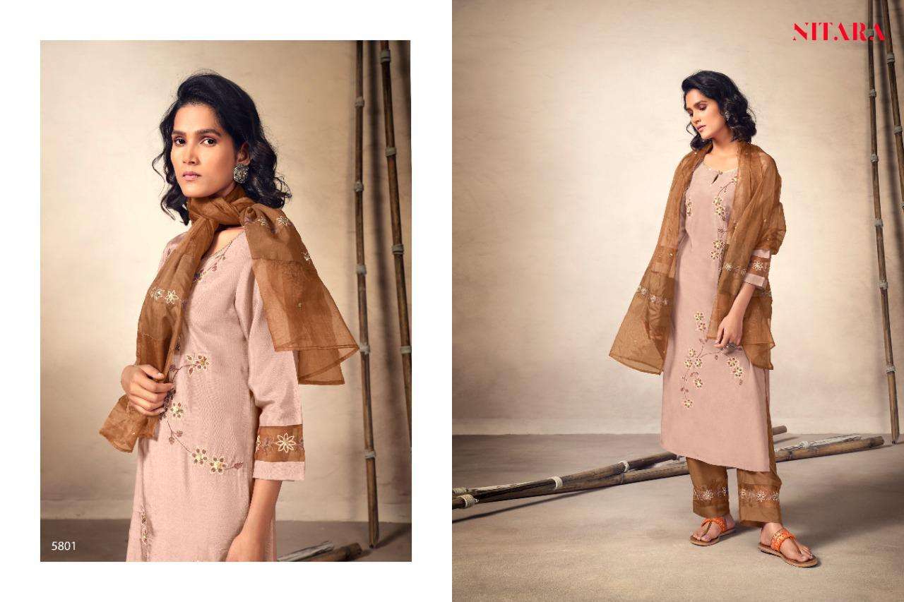KYRA BY NITARA 5801 TO 5806 SERIES BEAUTIFUL SUITS COLORFUL STYLISH FANCY CASUAL WEAR & ETHNIC WEAR PURE VISCOSE DRESSES AT WHOLESALE PRICE