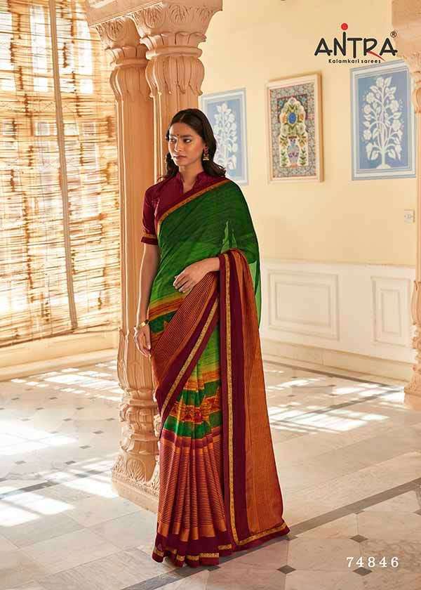 MAUSAM BY ANTRA 74841 TO 74850 SERIES INDIAN TRADITIONAL WEAR COLLECTION BEAUTIFUL STYLISH FANCY COLORFUL PARTY WEAR & OCCASIONAL WEAR GEORGETTE SAREES AT WHOLESALE PRICE