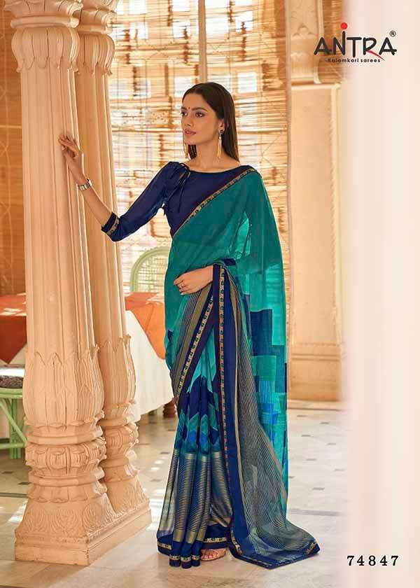 MAUSAM BY ANTRA 74841 TO 74850 SERIES INDIAN TRADITIONAL WEAR COLLECTION BEAUTIFUL STYLISH FANCY COLORFUL PARTY WEAR & OCCASIONAL WEAR GEORGETTE SAREES AT WHOLESALE PRICE