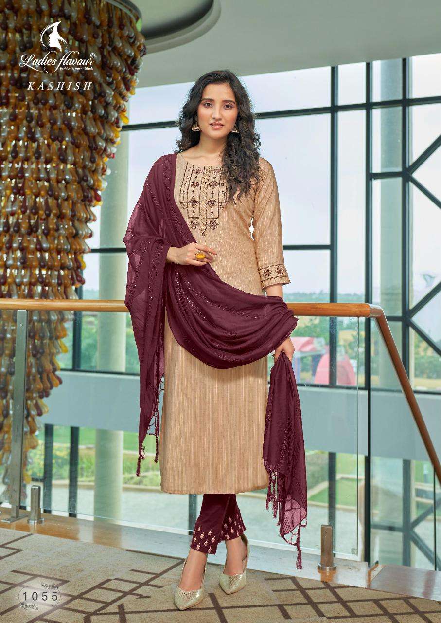 KASHISH BY LADIES FLAVOUR 1050 TO 1055 SERIES BEAUTIFUL SUITS COLORFUL STYLISH FANCY CASUAL WEAR & ETHNIC WEAR HEAVY RAYON WEAVING DRESSES AT WHOLESALE PRICE