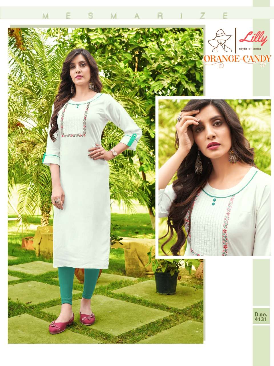 ORANGE CANDY BY LILLY 4128 TO 4133 SERIES DESIGNER STYLISH FANCY COLORFUL BEAUTIFUL PARTY WEAR & ETHNIC WEAR COLLECTION RAYON EMBROIDERY KURTIS AT WHOLESALE PRICE