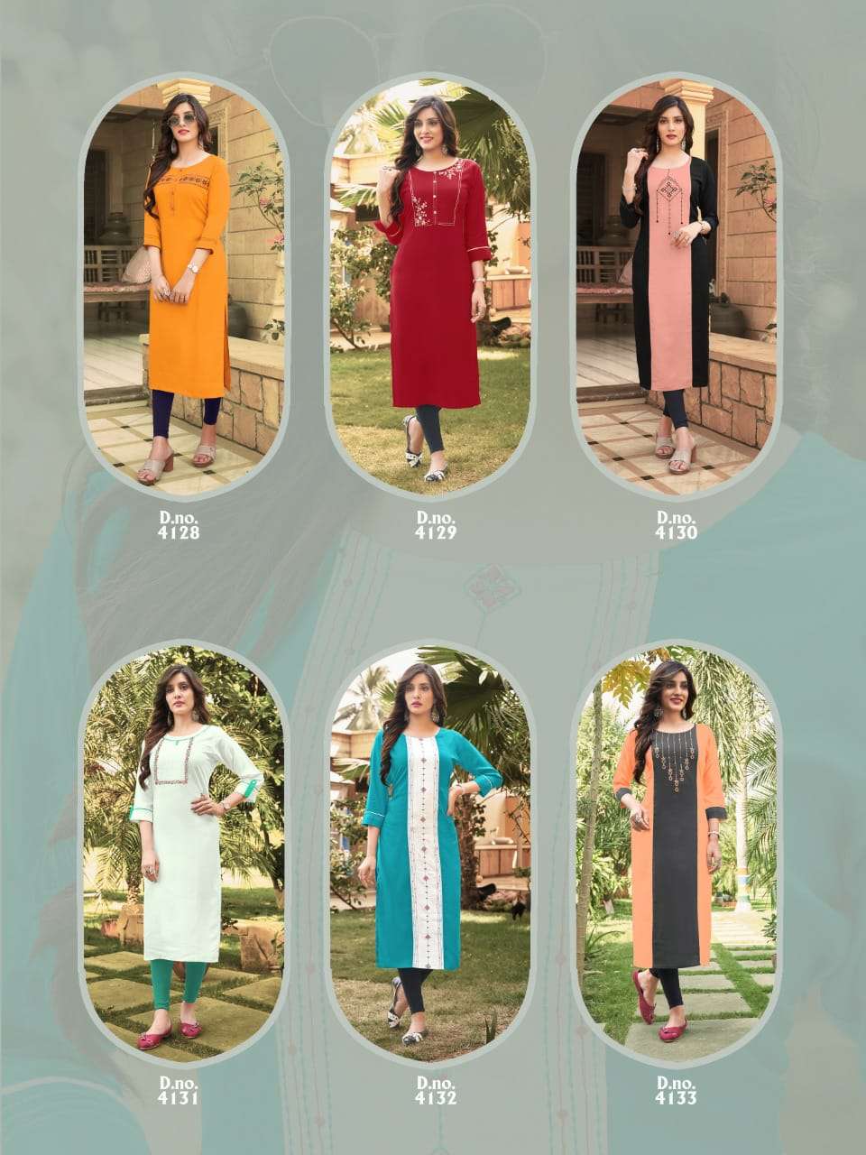 ORANGE CANDY BY LILLY 4128 TO 4133 SERIES DESIGNER STYLISH FANCY COLORFUL BEAUTIFUL PARTY WEAR & ETHNIC WEAR COLLECTION RAYON EMBROIDERY KURTIS AT WHOLESALE PRICE