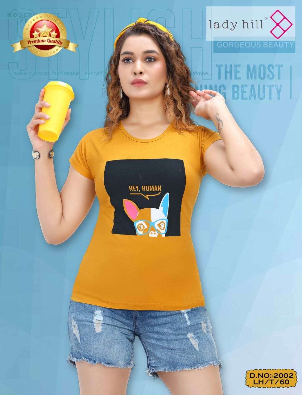 LADY HILL VOL-60 BY LADY HILL 2002-A TO 2002-H SERIES BEAUTIFUL COLORFUL STYLISH FANCY CASUAL WEAR & READY TO WEAR COTTON HOSIERY TOPS AT WHOLESALE PRICE