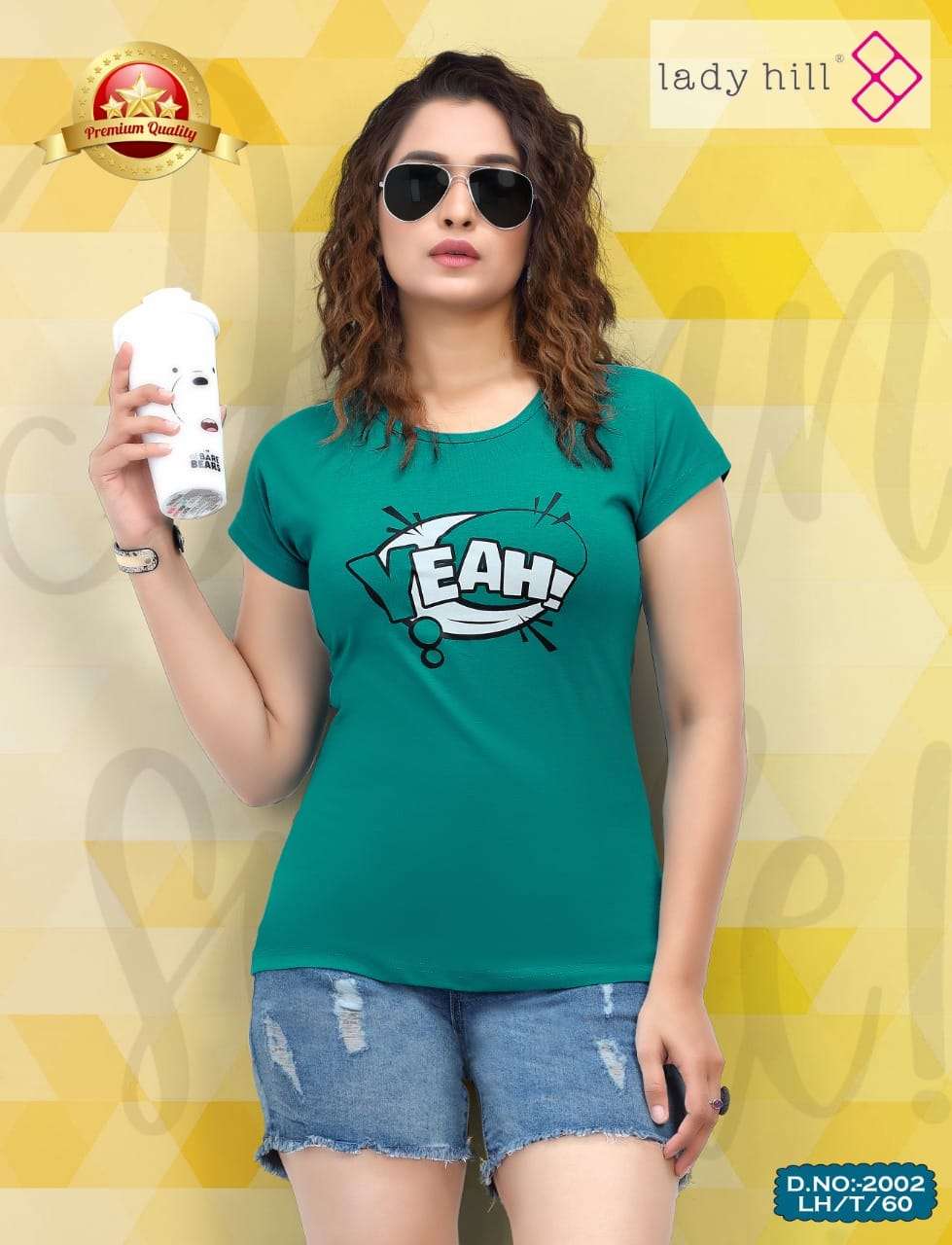 LADY HILL VOL-60 BY LADY HILL 2002-A TO 2002-H SERIES BEAUTIFUL COLORFUL STYLISH FANCY CASUAL WEAR & READY TO WEAR COTTON HOSIERY TOPS AT WHOLESALE PRICE