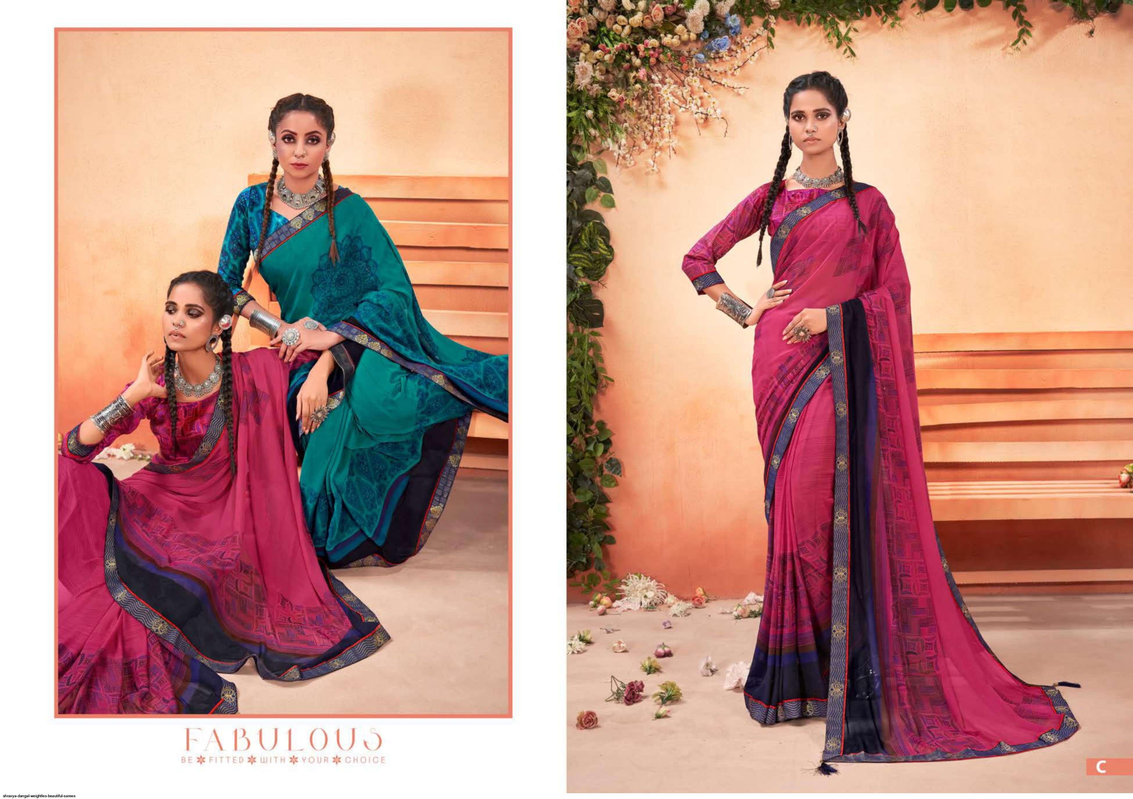 DANGAL BY SHRAVYA FASHION A TO H SERIES INDIAN TRADITIONAL WEAR COLLECTION BEAUTIFUL STYLISH FANCY COLORFUL PARTY WEAR & OCCASIONAL WEAR WEIGHTLESS PRINT SAREES AT WHOLESALE PRICE