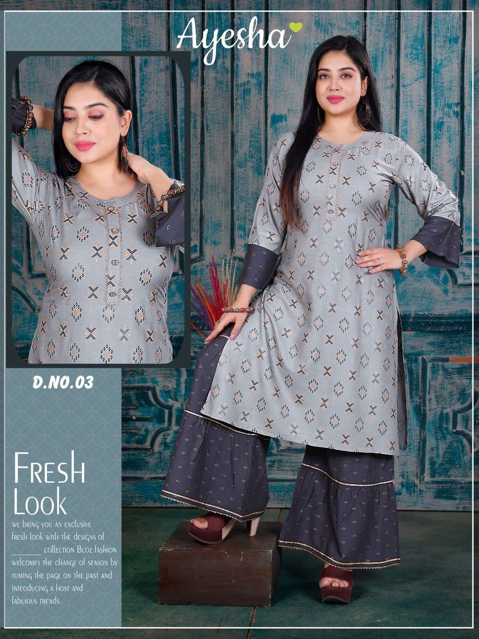 KUSUM BY AYESHA 01 TO 08 SERIES DESIGNER STYLISH FANCY COLORFUL BEAUTIFUL PARTY WEAR & ETHNIC WEAR COLLECTION RAYON GOLD PRINT KURTIS WITH BOTTOM AT WHOLESALE PRICE