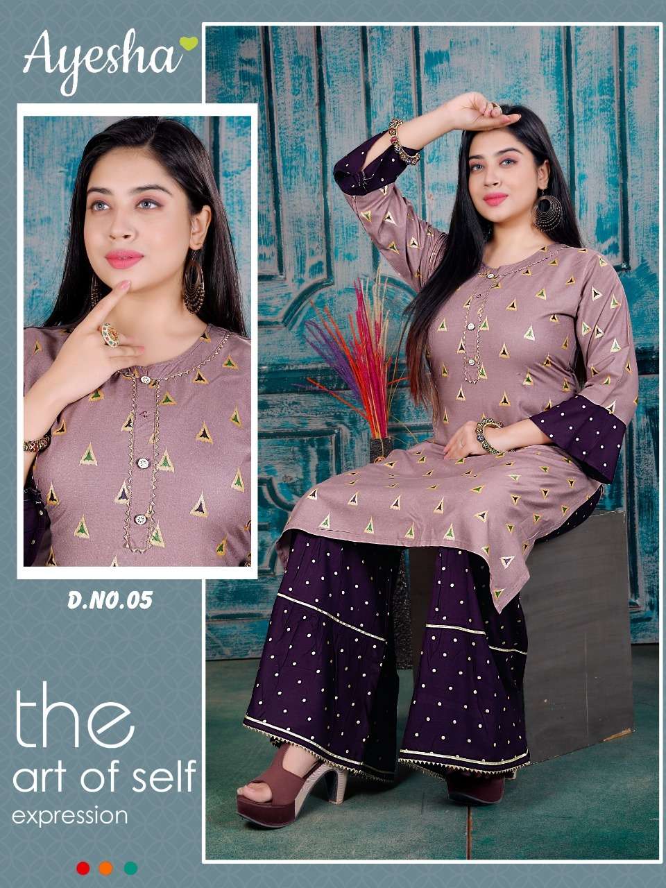 KUSUM BY AYESHA 01 TO 08 SERIES DESIGNER STYLISH FANCY COLORFUL BEAUTIFUL PARTY WEAR & ETHNIC WEAR COLLECTION RAYON GOLD PRINT KURTIS WITH BOTTOM AT WHOLESALE PRICE