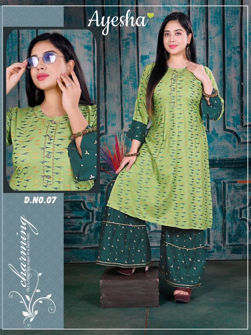 KUSUM BY AYESHA 01 TO 08 SERIES DESIGNER STYLISH FANCY COLORFUL BEAUTIFUL PARTY WEAR & ETHNIC WEAR COLLECTION RAYON GOLD PRINT KURTIS WITH BOTTOM AT WHOLESALE PRICE